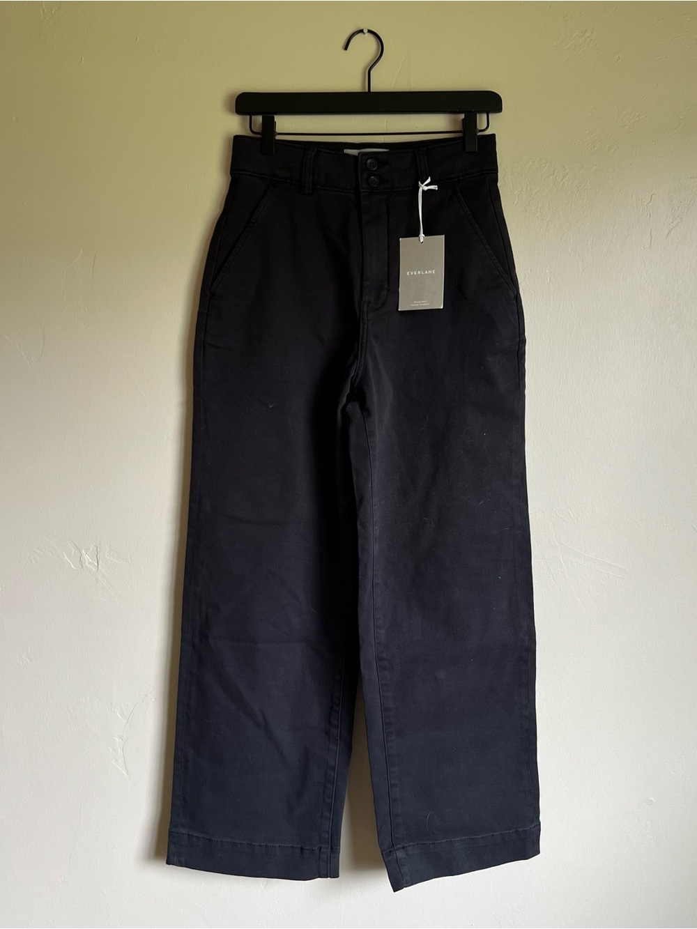 Everlane High Waisted Wide Leg Black Pants